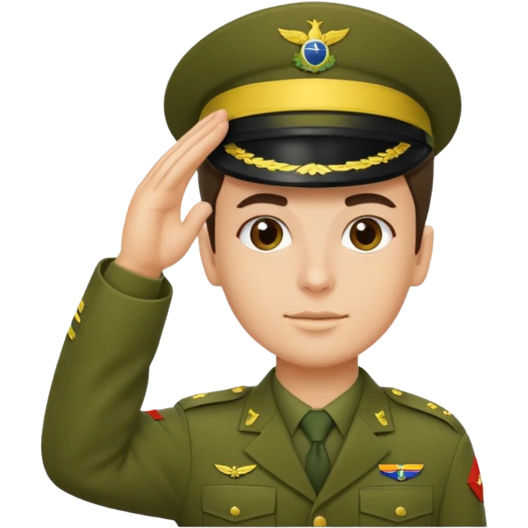 Faça o uniforme do EXÉRCITO BRASILEIRO em um soldado fazendo continência  emoji
