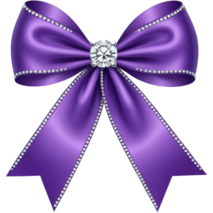 violet ribbon with diamonds emoji