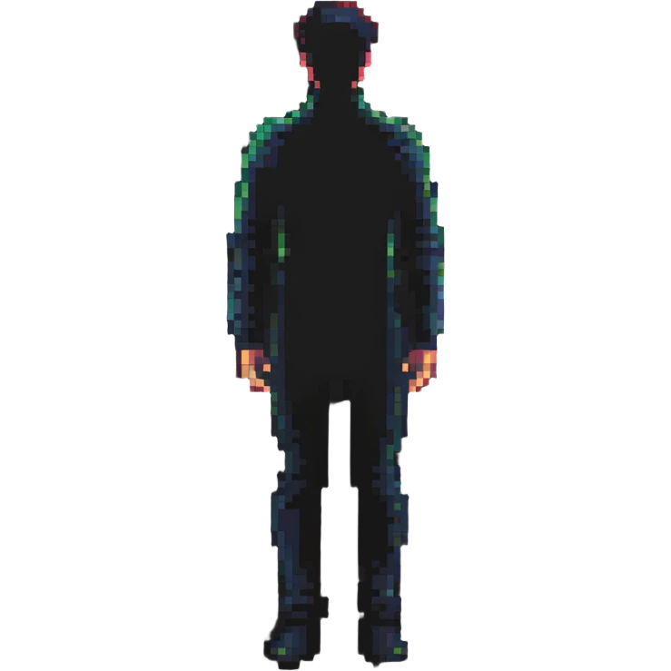 pixel art male silhouette, minimalist human shape emoji