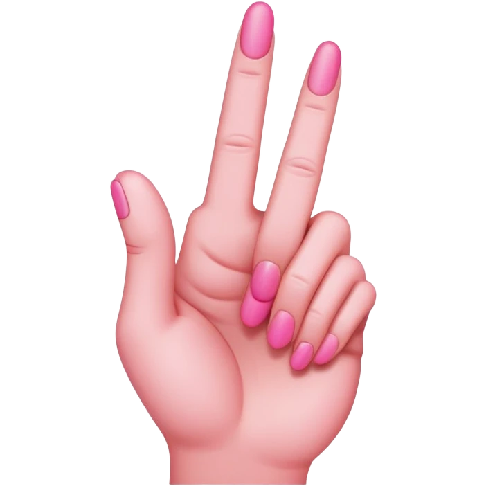 Pink middle finger emoji