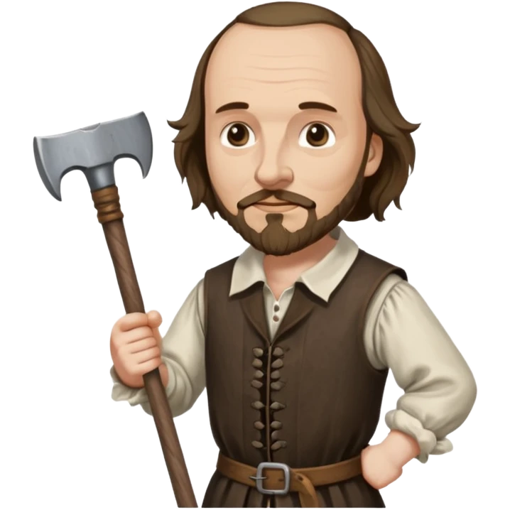 William Shakespeare with an ax emoji