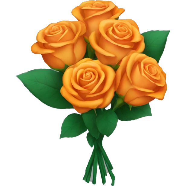 Orange rose bouquet  emoji