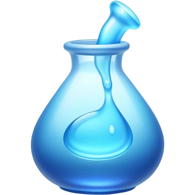 Clash of Clans aesthetic: Cinematic Playful Pixel 3D blue mana Potion Emoji, rendered in a 3D vector-style similar to standard emojis with minimal shading and bold, simplified shapes. A compact, distinct form with signature details, softly glowing with a pixelated adventure charm. Simplified yet unmistakably iconic, highly detailed and consistent, glowing with a soft radiance and high shine. Stylized with a touch of classic pixel-art charm and a soft glowing outline, capturing the essence of a beloved gaming relic with a friendly, playful manner! emoji