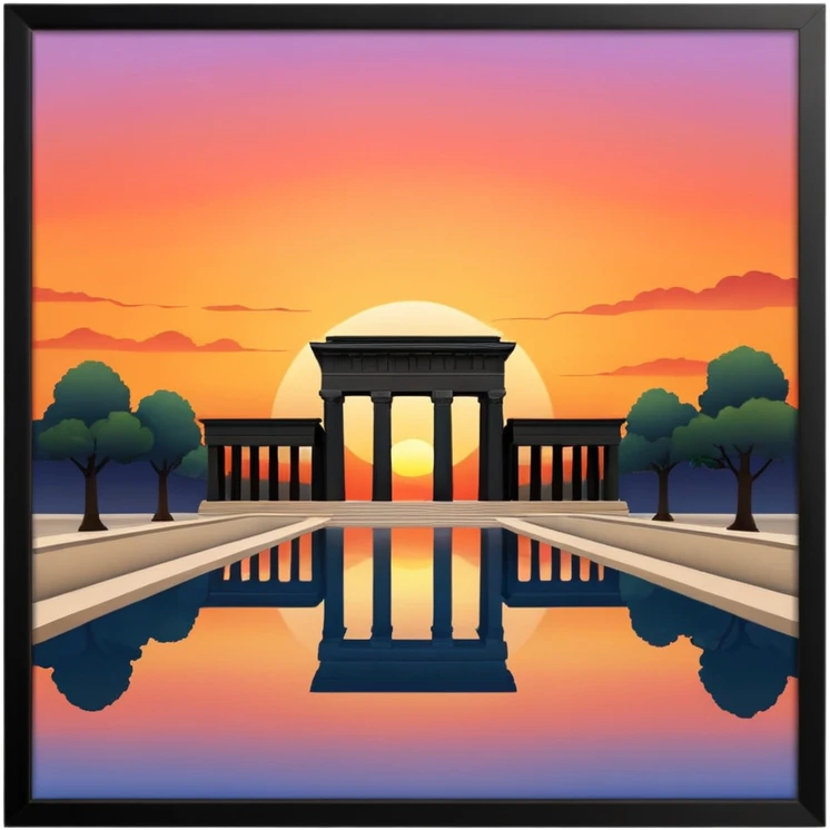 Atardecer en el templo de debod emoji