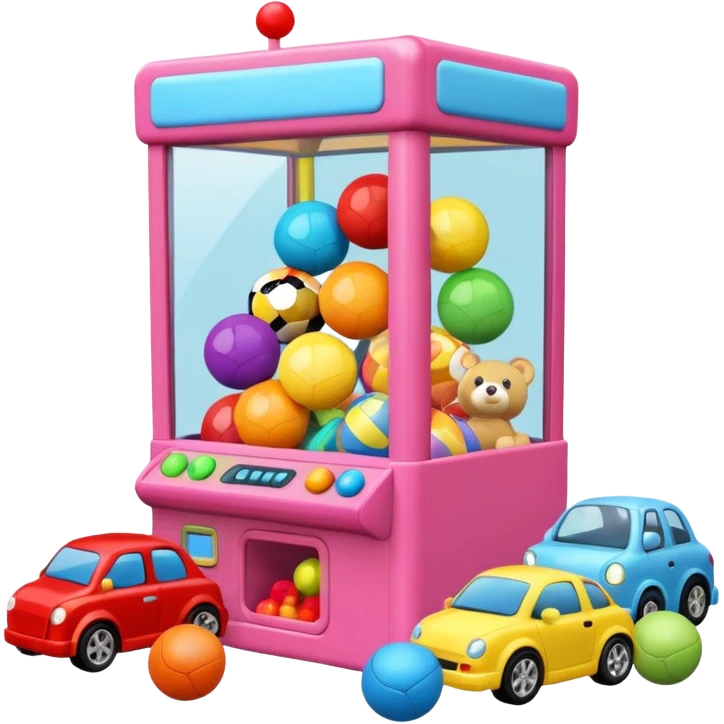 Claw machine with toys emoji