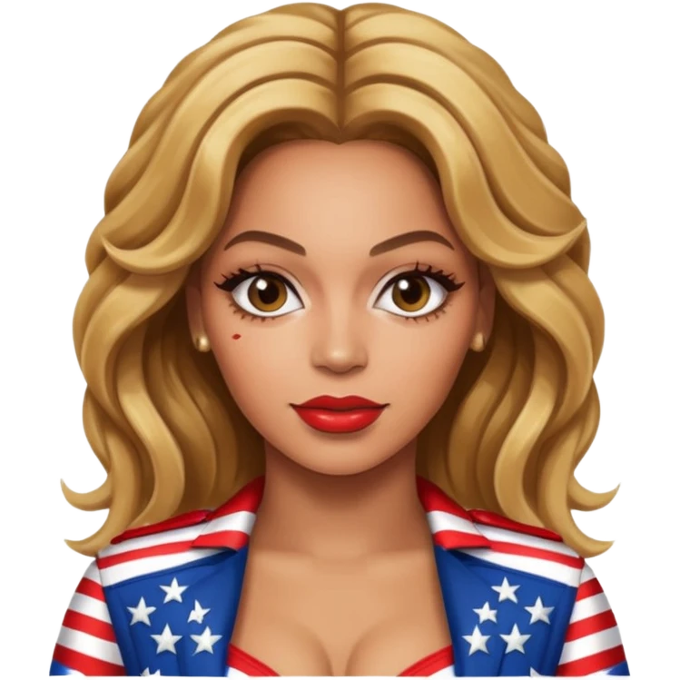 Beyonce with holding an american flag emoji