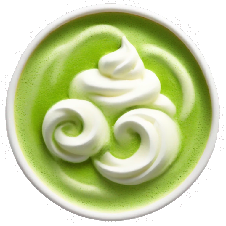 Matcha latte with whipped cream emoji