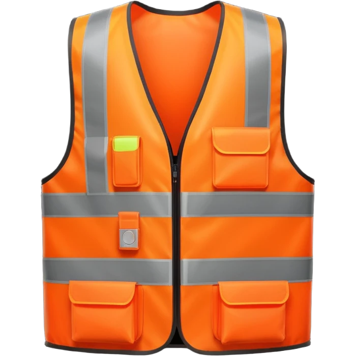 Safety Vest, neon orange reflective emoji