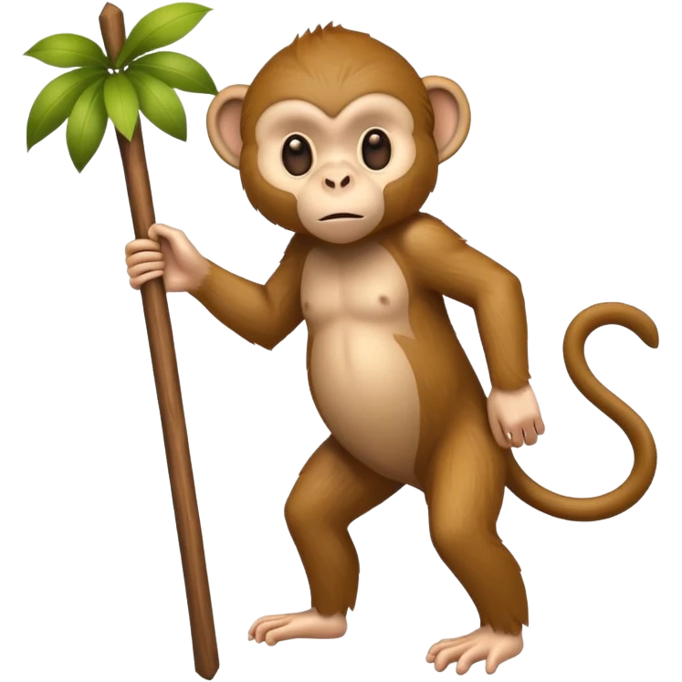 monkey standing on a stick emoji