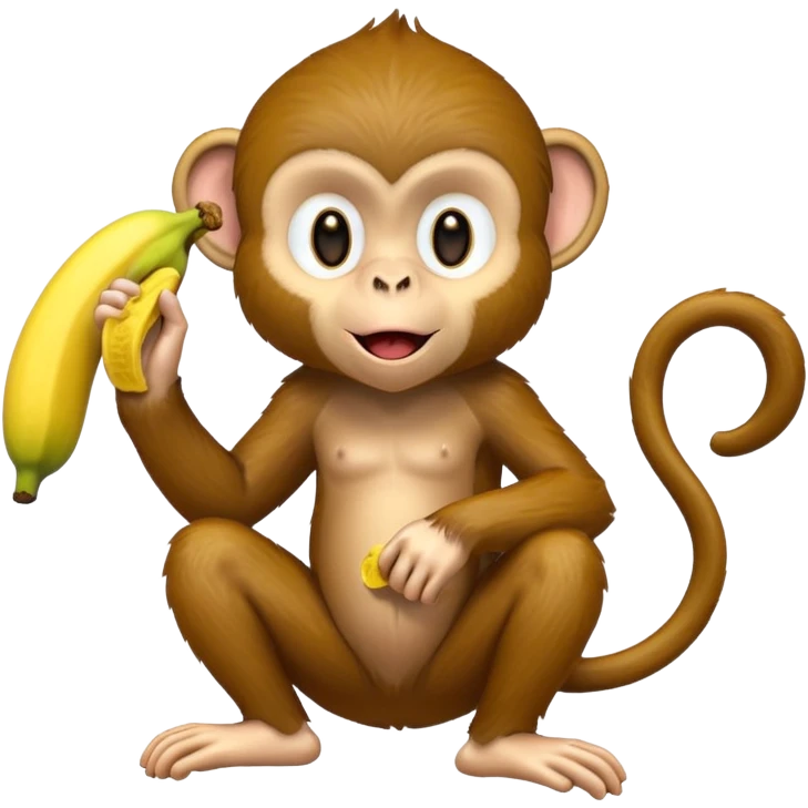 make A monkey eating a monkey emoji