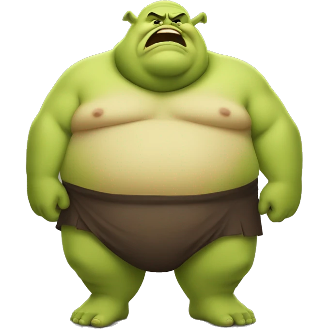 fat ogre rubbing belly emoji