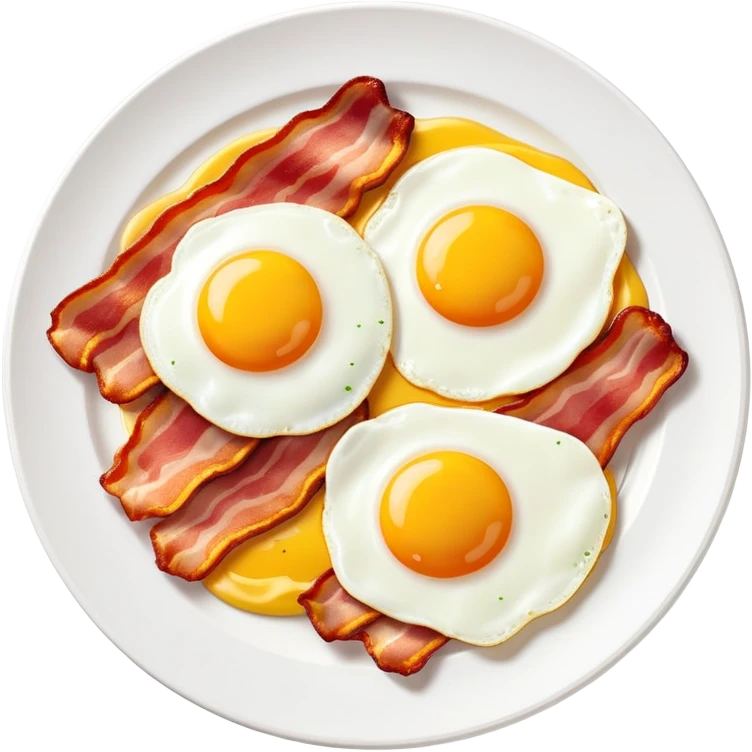 Bacon and eggs breakfast plate emoji
