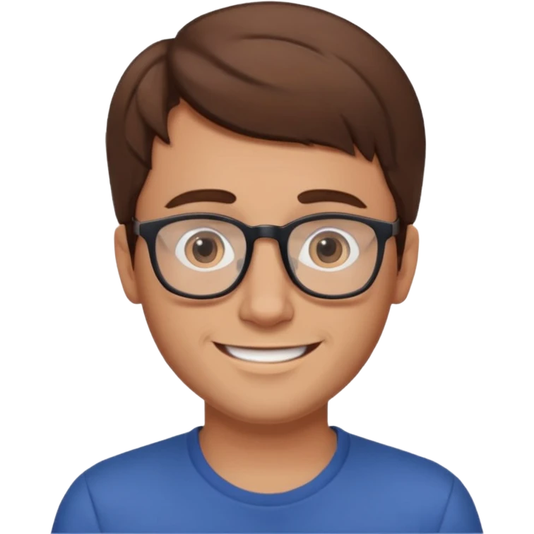 a young dad with brown hair, with small glasses, without beard emoji