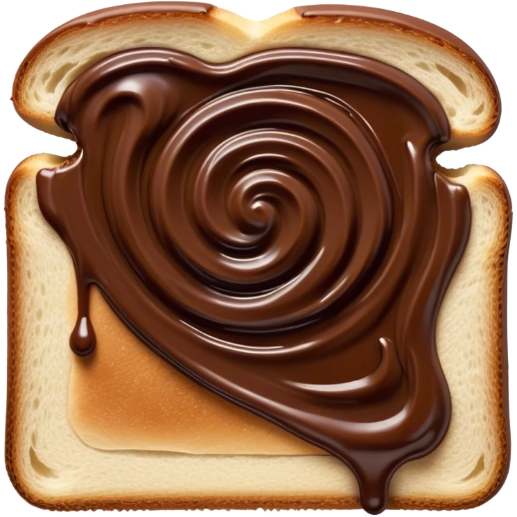 slice of bread covered in nutella sauce on top emoji