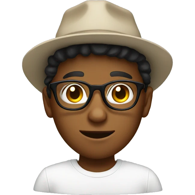white boy with glasses and a hat emoji