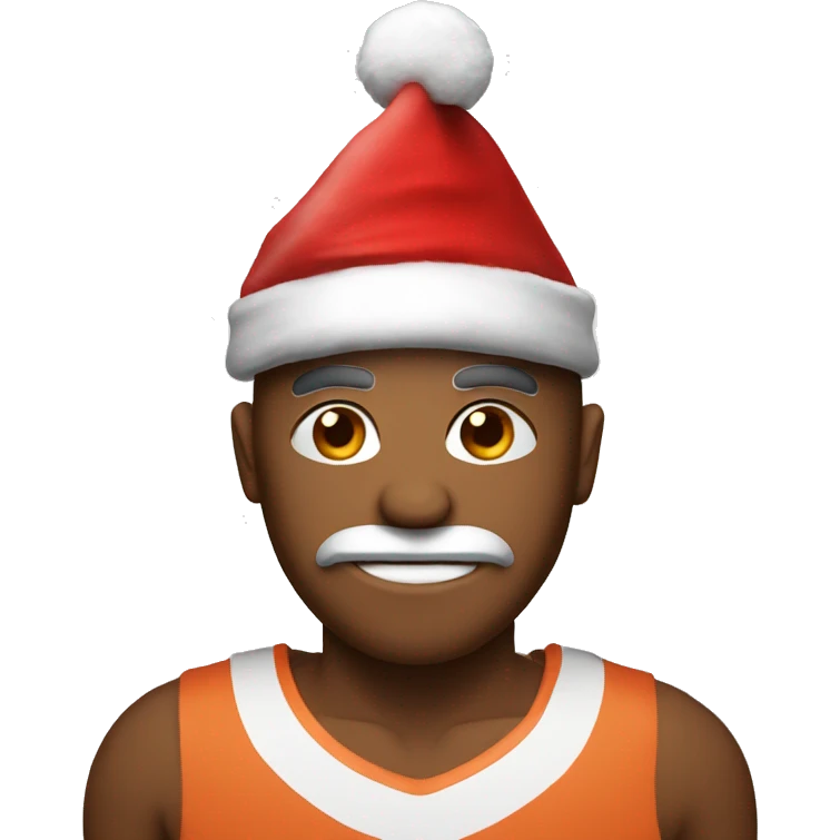 Basketball with a Christmas hat emoji