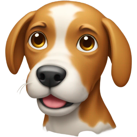 A dog pooping emoji