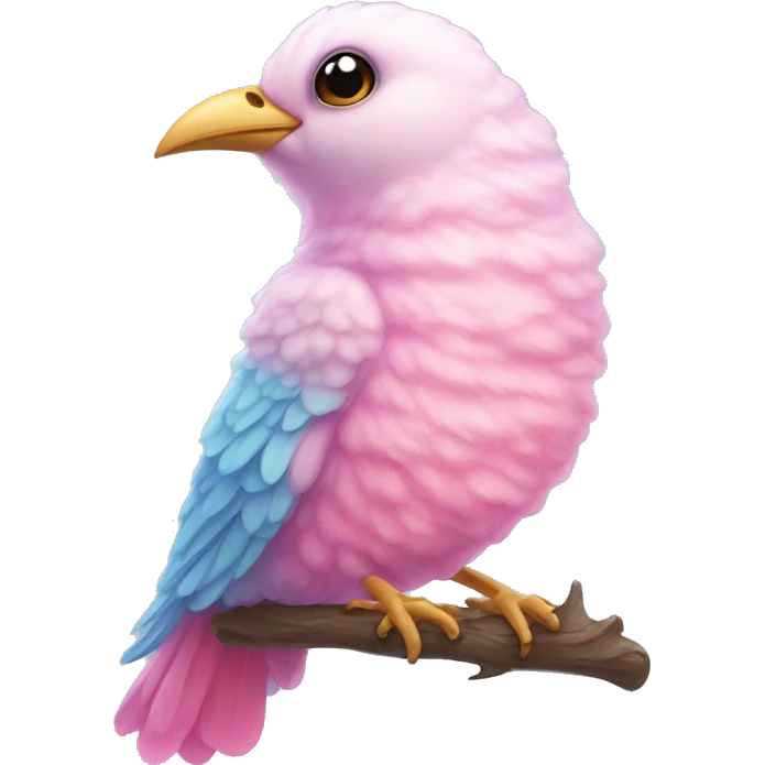 cotton candy colored bird emoji