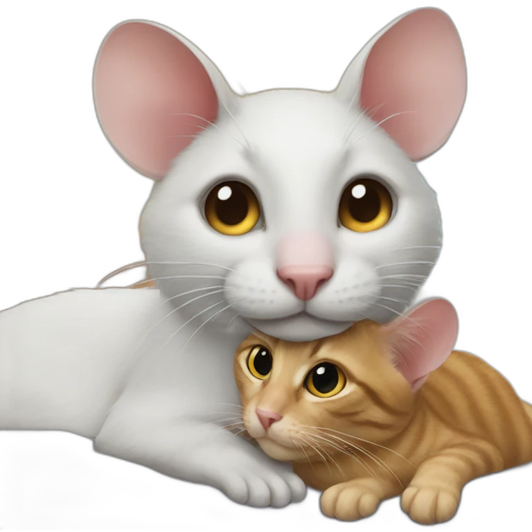 rat on the back of a cat emoji