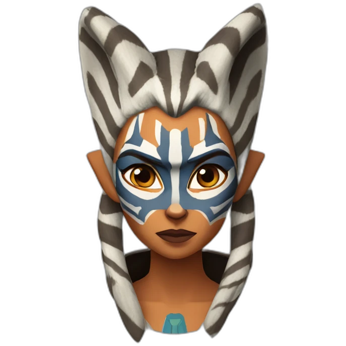 Horned Ahsoka Tano (Portrait, front facing, Apple iOS 17 style) emoji
