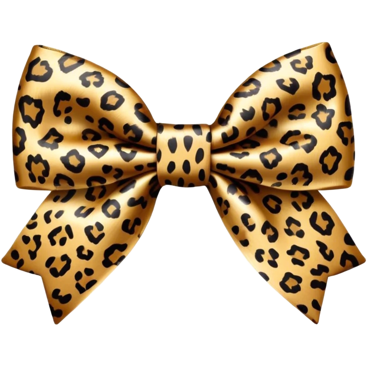 Leopard print satin bow emoji