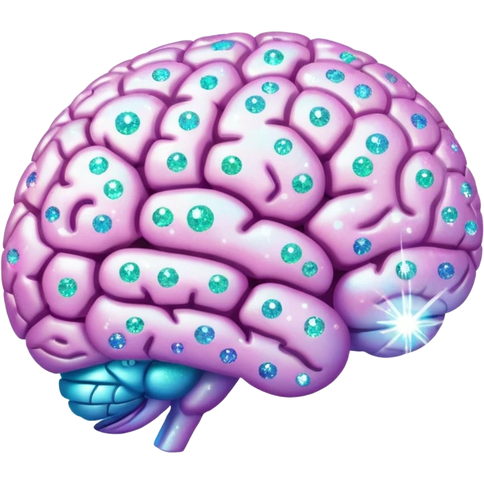 glitter white brain emoji