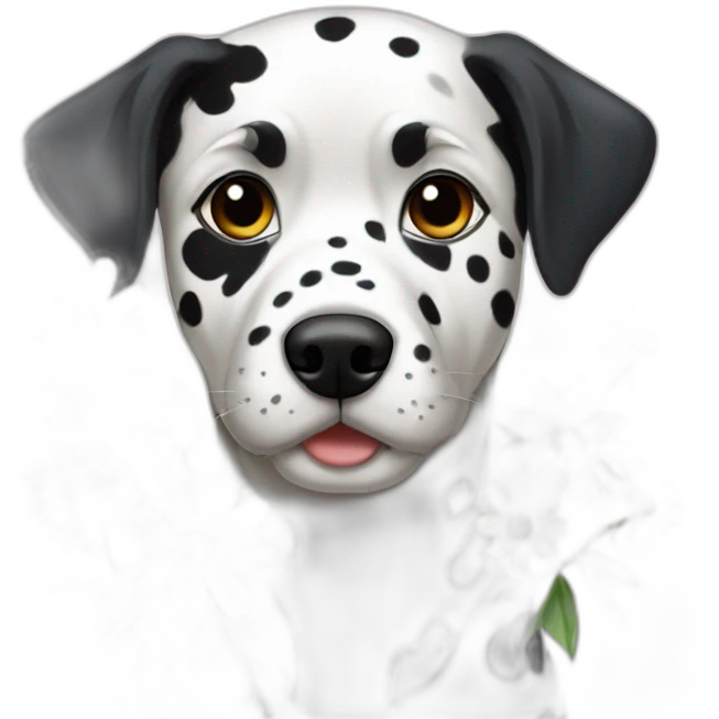 Dalmata with flowers emoji