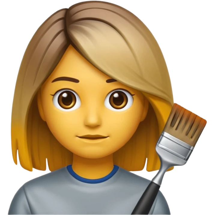 emoji de una persona que le estan haciendo mechas californianas con una brocha de tinte emoji