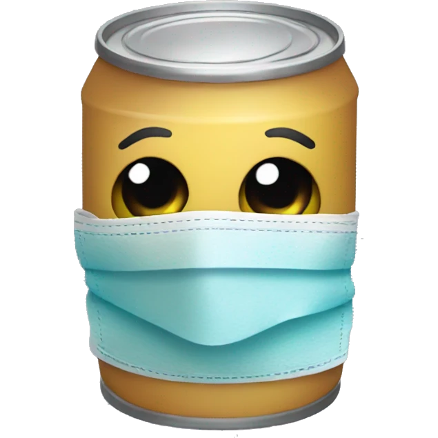 A can wearing a mask  emoji