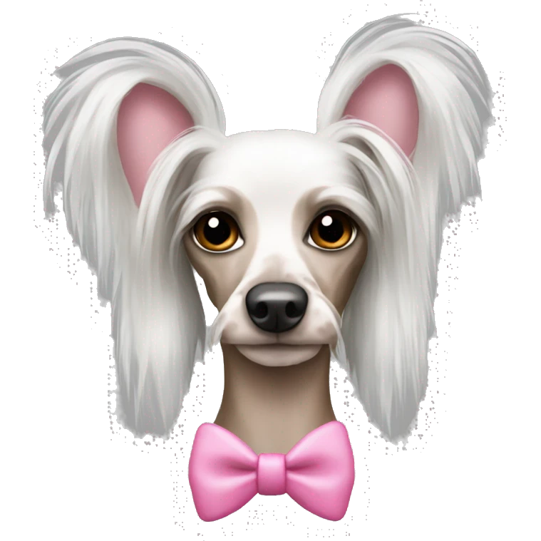 Chinese crested with pink bow emoji