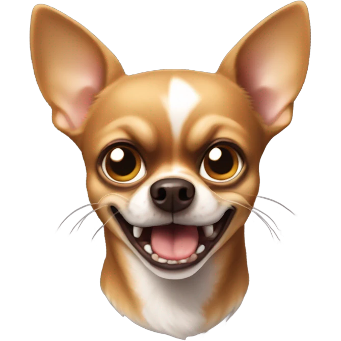 Very angry brown chihuahua with sharp teeth and wide open eyes emoji