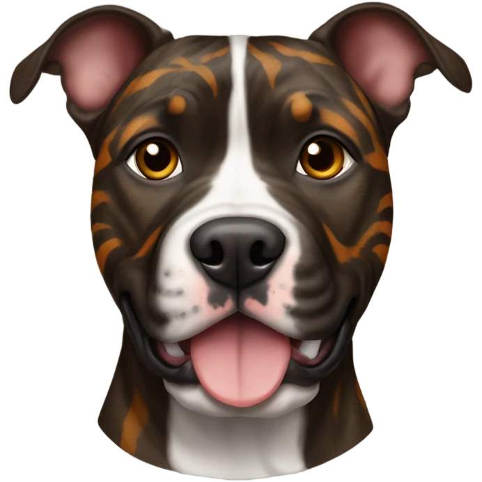 pitbull terrier dark brindle tiger stripes emoji