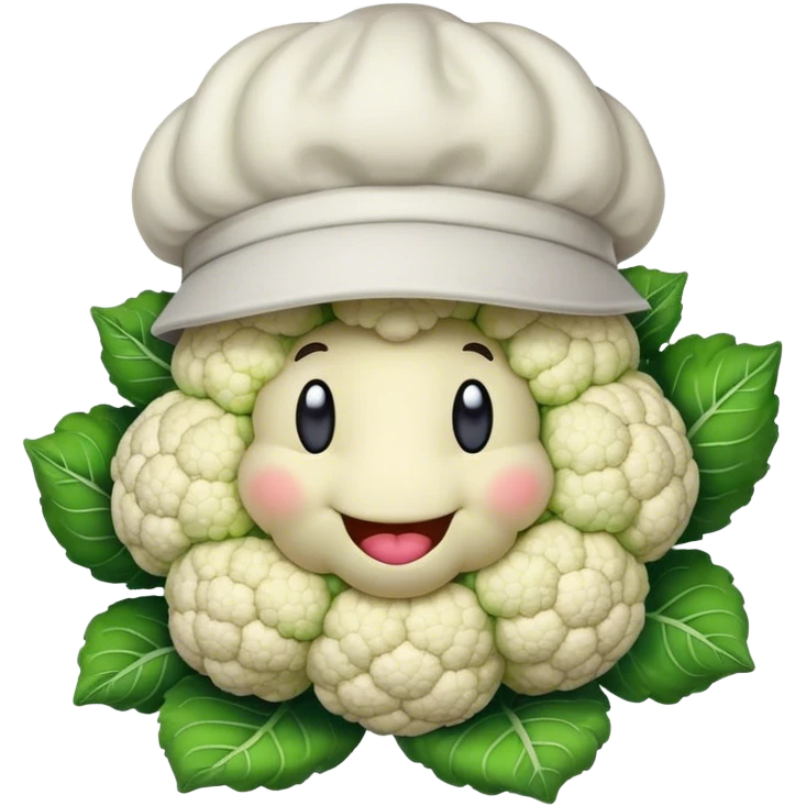 Cauliflower with a hat emoji