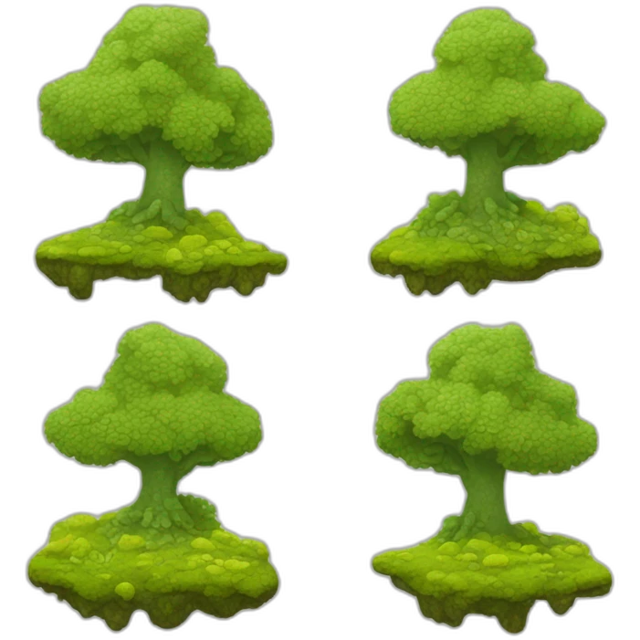 Moss green and lichen yellow emoji