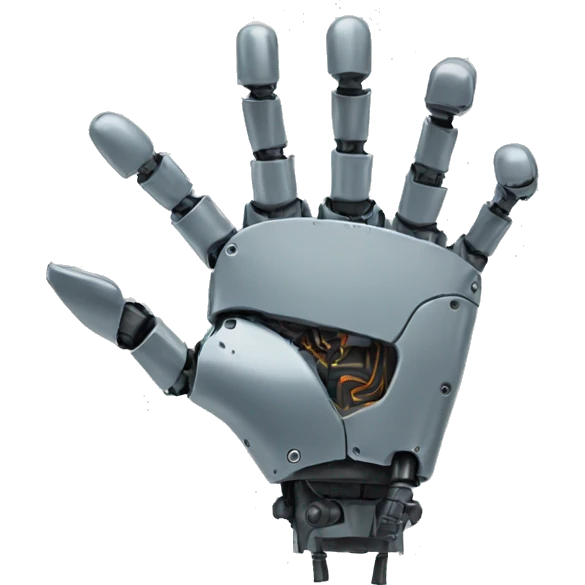 robot hand point down emoji