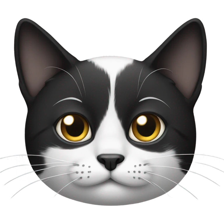 black and white cat emoji
