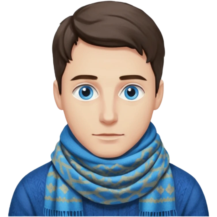 hold men blue eyes, art painting scarf emoji
