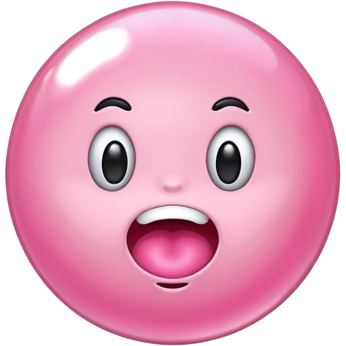 Pink bubble-gum emoji