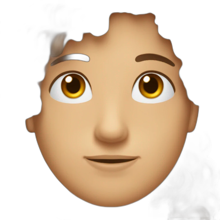 un gars au cheuveux brun long bouclé pas trop long qui est blanc est qui a les yeux bleu emoji