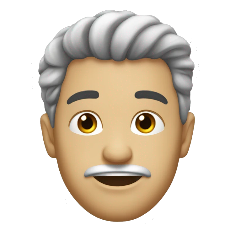 Gordo blanco con cabello negro peinado de lado emoji