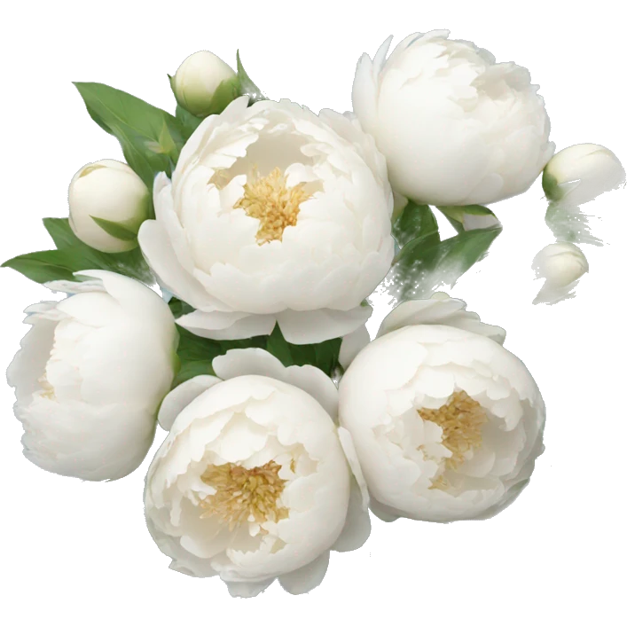 White peonies bouquet  emoji