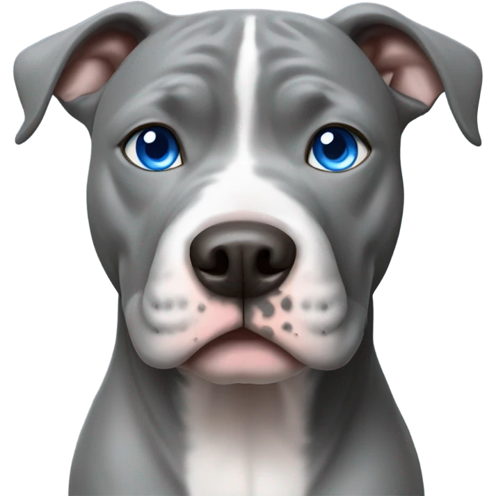 Grey pitbull with blue eyes  emoji