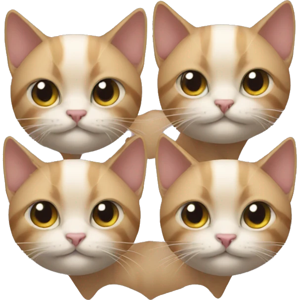 Cat with 3 heads emoji