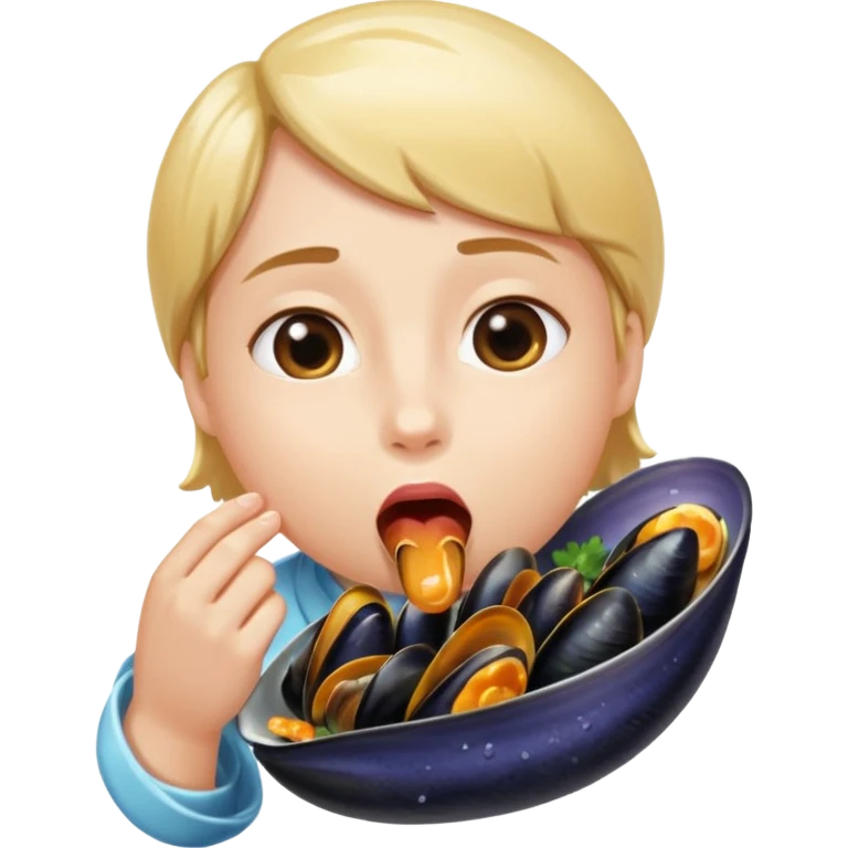 langue humaine qui lèche une moule dans coquille emoji