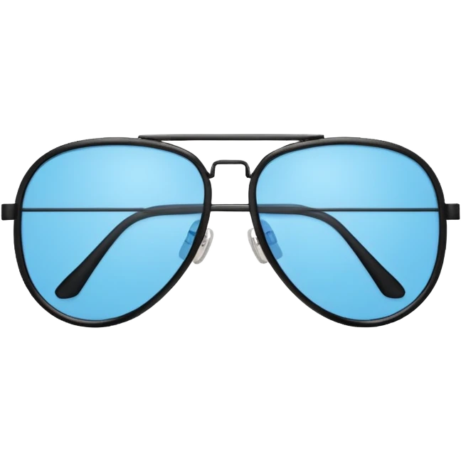 Light blue geometric aviator sunglasses with a black frame  emoji