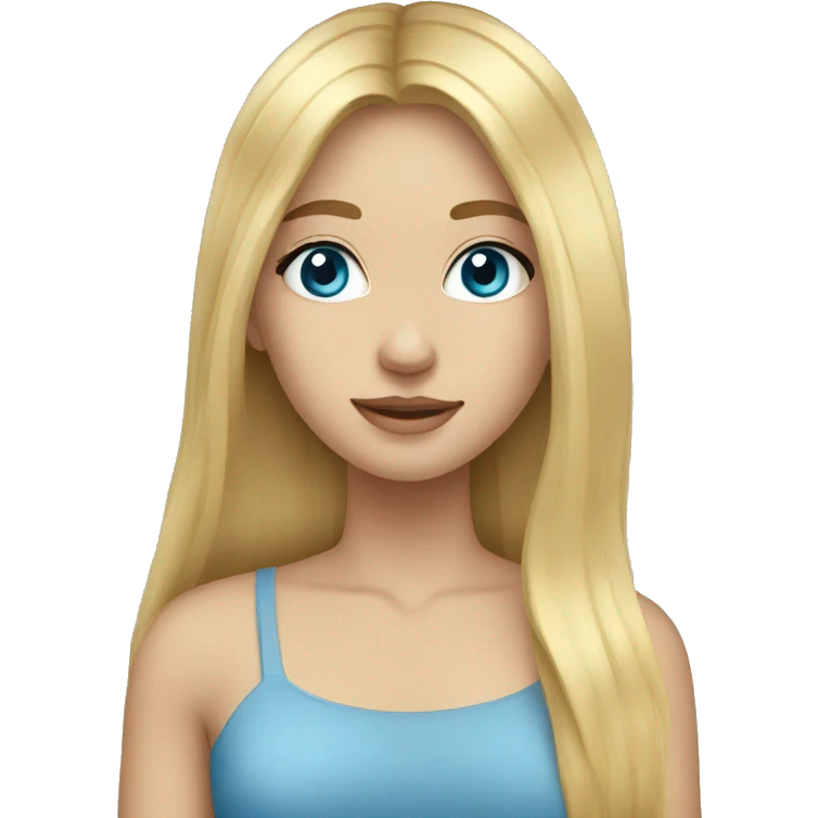 a girl with long blonde hair blue eyes emoji