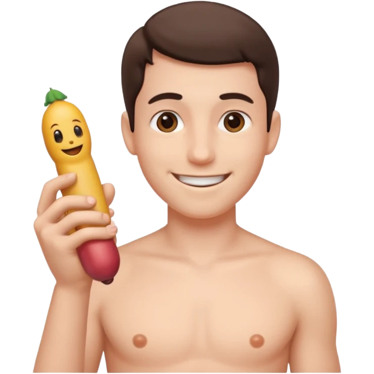 :-) holding a penis emoji