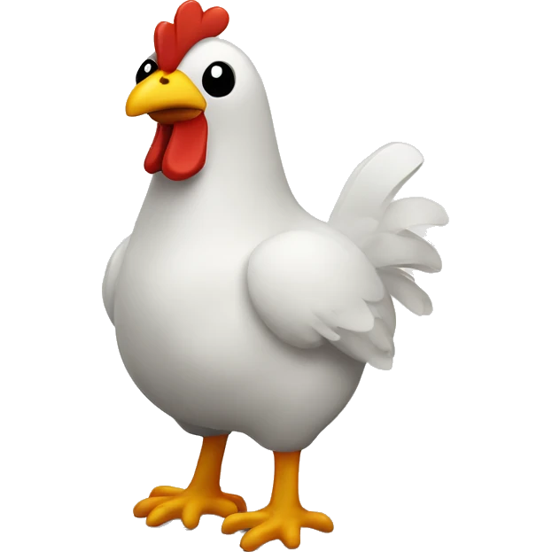 Cute plush chicken toy emoji