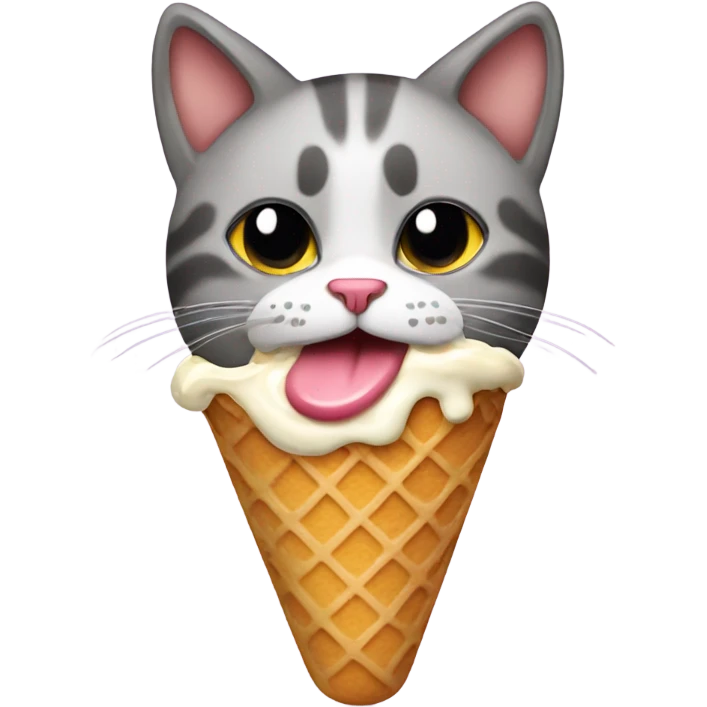 Cat eating ice cream emoji
