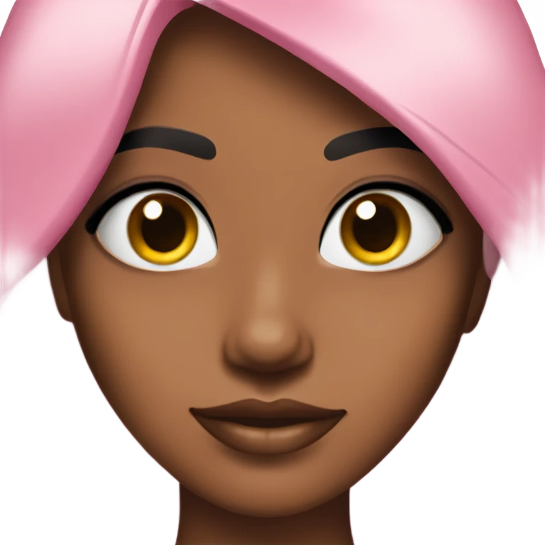 brownskin girl in pink with stunning lashes and straight black hair emoji